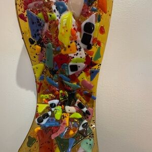 Colorful Abstract Glass Art Wall Piece